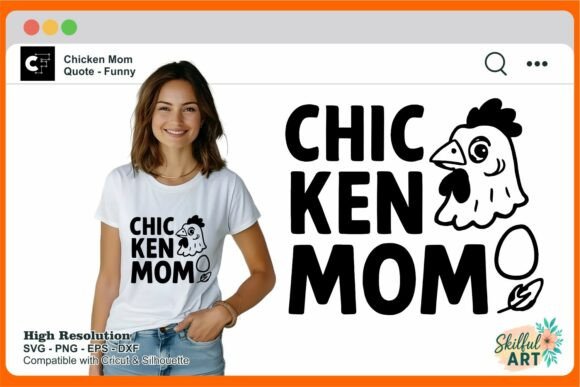 Chicken Mom SVG Review: Bold Typography for Embroidery