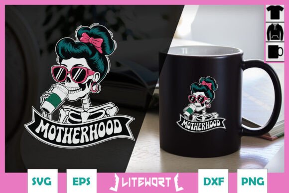 Motherhood Iced Coffee Skeleton Mom SVG Review