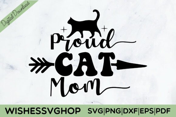 Proud Cat Mom SVG PNG: A Charming Embroidery Design